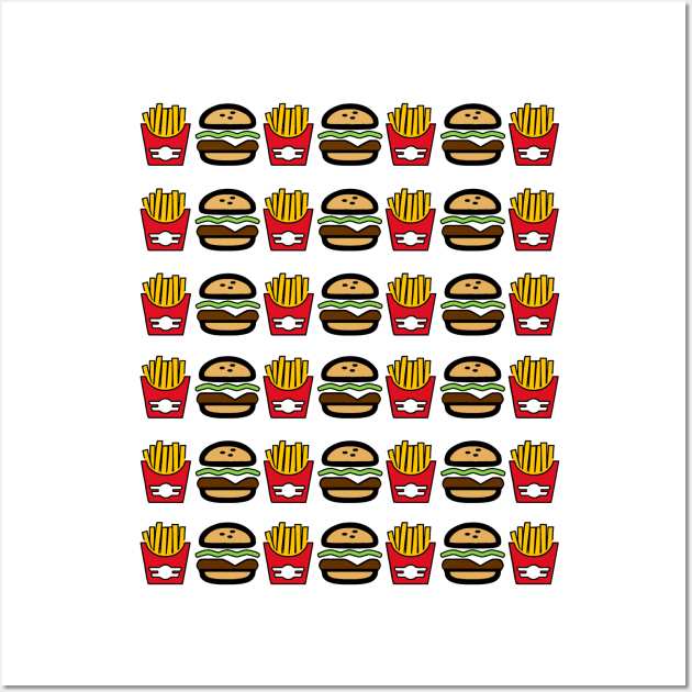 Burger and Fries Wall Art by TTLOVE